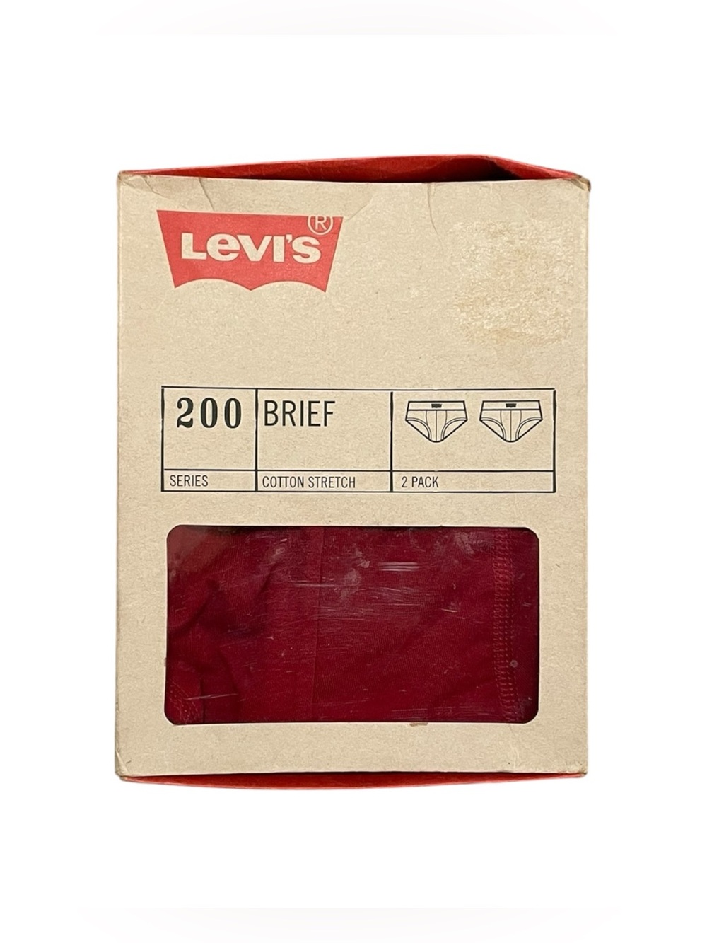 Levi’s 200 Series Cotton Stretch Briefs 2-Pack Red